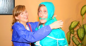 Shiny Nylon Arts Bound invite you to explore xxx pics with horny miss in girl on girl porn